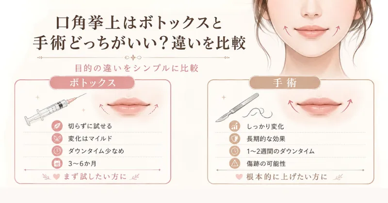 口角挙上はボトックスと手術どっちがいい?違いを比較