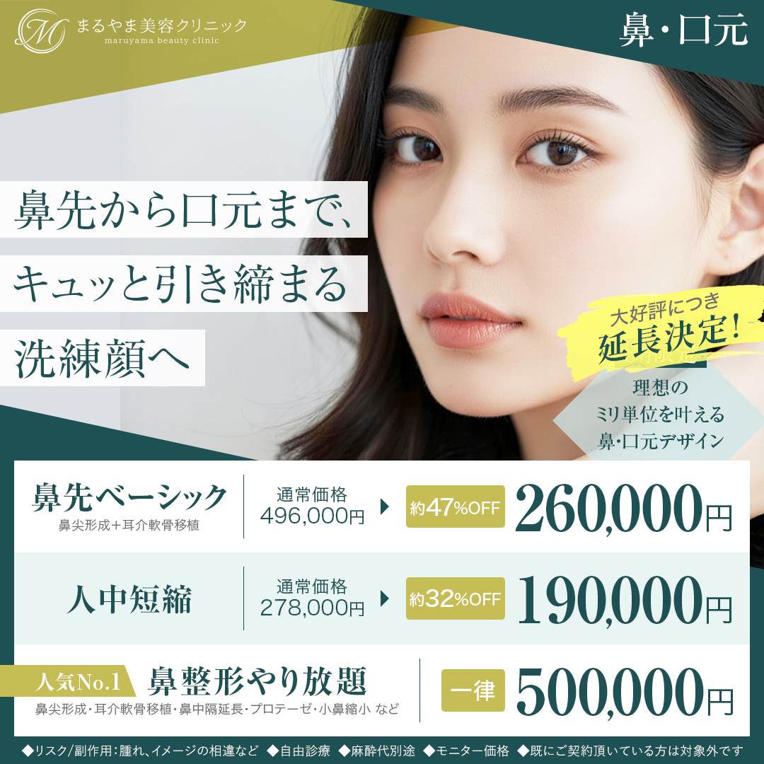 9月ビフォーアフター協力プラン 鼻・口元